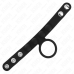KINK Leather Adjustable Ring 3.5 cm - Pressure Closure, Black, 23x2 cm