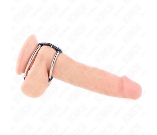 KINK Double Metal Ring with Leather Connector 3.8-5 cm - Premium Restraint System