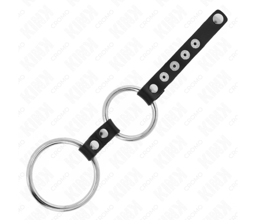 KINK Double Metal Ring with Leather Connector 3.8-5 cm - Premium Restraint System