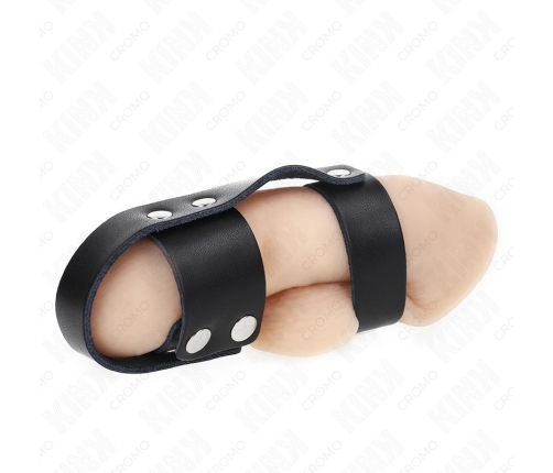 KINK Leather Cage Ring Adjustable Divider - High-Quality Black Strap System