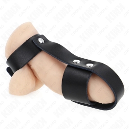 KINK Leather Cage Ring Adjustable Divider - High-Quality Black Strap System