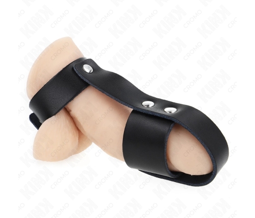 KINK Leather Cage Ring Adjustable Divider - High-Quality Black Strap System