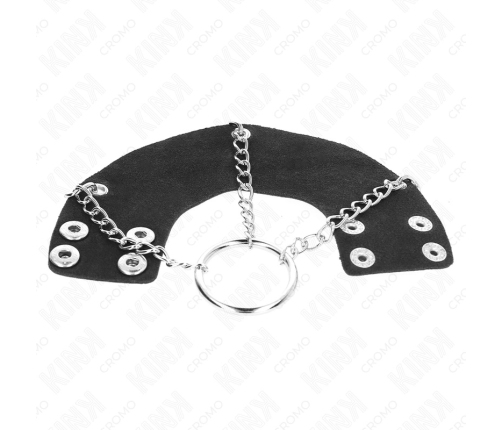 KINK Metal Ring Chain 4cm with Leather Strap - Robust Steel & Adjustable Fit