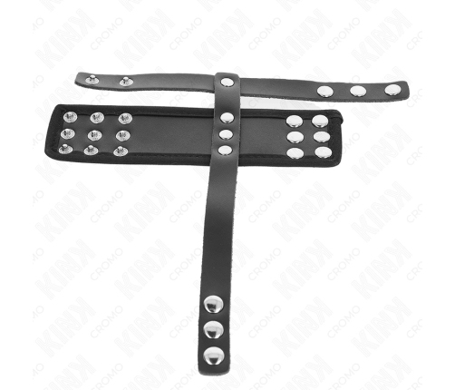 KINK Leather Intimate Cage Ring with Adjustable Divider Strap Black