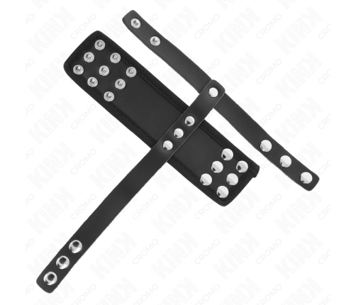 KINK Leather Intimate Cage Ring with Adjustable Divider Strap Black