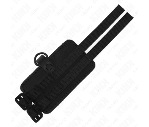 KINK Adjustable Leather Intimate Ring with Straps - Black, Custom Fit