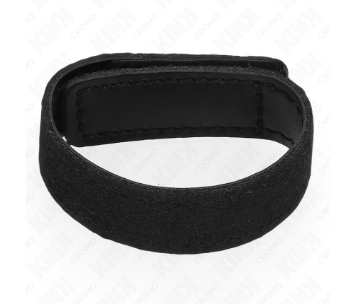 KINK Leather Adjustable Ring with Velcro Closure Black 20x2 cm