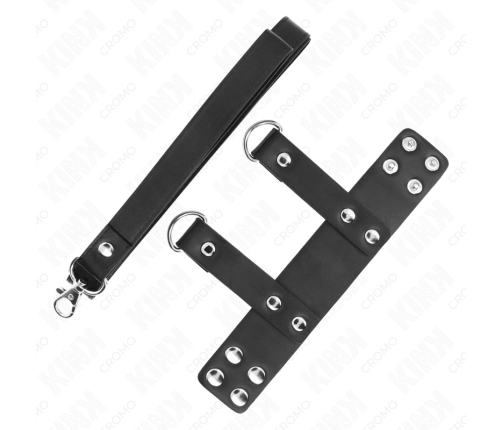 KINK Adjustable Leather Intimate Ring with Custom Fit Strap, Black