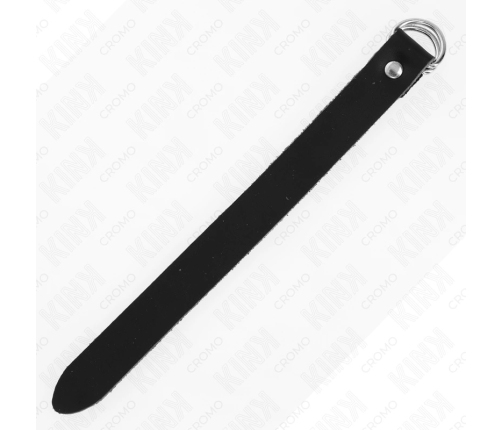 KINK Leather Adjustable Ring with Pressure Closure 22x2 cm Black
