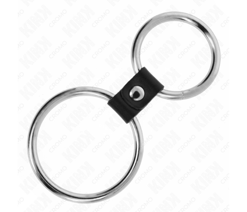 KINK Dual Steel Rings with Leather Strap 3.7-5cm - Adjustable Restraint Set