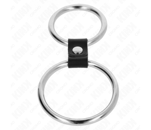 KINK Dual Steel Rings with Leather Strap 3.7-5cm - Adjustable Restraint Set