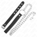 KINK Leather Ring with Adjustable Strap & Metal Chain 21.5x2cm Black