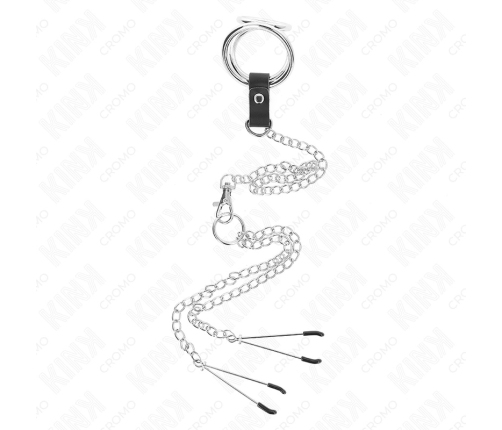 KINK Triple Chrome Metal Ring Set with 26 cm Chain & Adjustable Clips