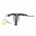 KINK Leather Adjustable Lock Strap & 5 Metal Rings Set 21x2cm Black