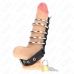 KINK Leather Adjustable Lock Strap & 5 Metal Rings Set 21x2cm Black