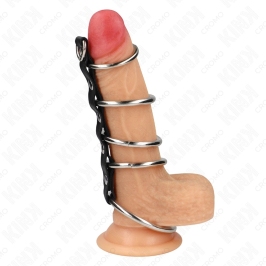 KINK Metal Intimate Rings Set 5pcs with Leather Connector 3.2-5cm