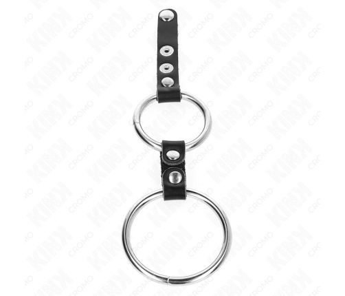 KINK Double Intimate Ring 3.8-5 cm with Leather Connector, Black