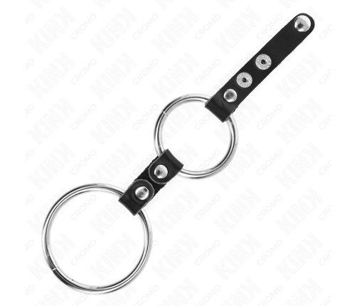 KINK Double Intimate Ring 3.8-5 cm with Leather Connector, Black