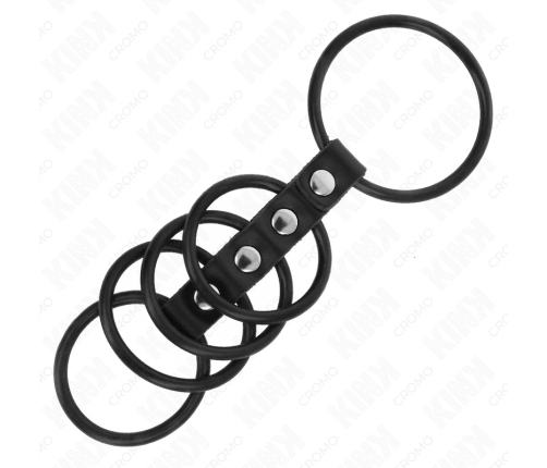 KINK Silicone Ring System 5-Piece Set 3.8-4.8cm with Leather Connector