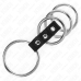 KINK Adjustable Stainless Steel Ring Set with Leather Connector, 4 Sizes