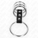 KINK Adjustable Stainless Steel Ring Set with Leather Connector, 4 Sizes