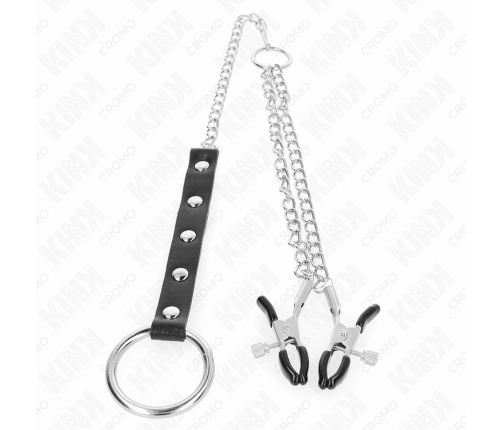 KINK Stainless Steel Intimate Ring with Adjustable Chain Clamps, Silver