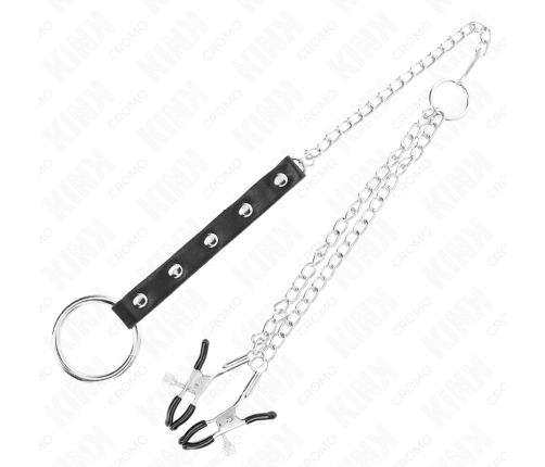 KINK Stainless Steel Intimate Ring with Adjustable Chain Clamps, Silver