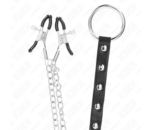 KINK Stainless Steel Intimate Ring with Adjustable Chain Clamps, Silver