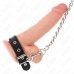 KINK Leather Ring with 60cm Metal Chain & Adjustable Leather Strap 21.5x2cm