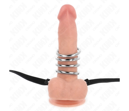KINK Steel & Leather Ring Set 5 pcs with Adjustable Strap 112 cm
