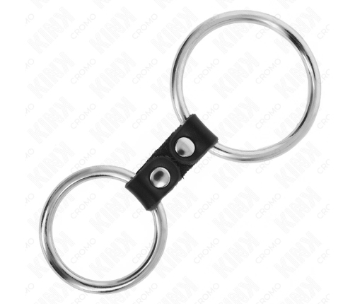 KINK Dual Metal Ring with Leather Strap 3.7-5 cm - Adjustable Support System