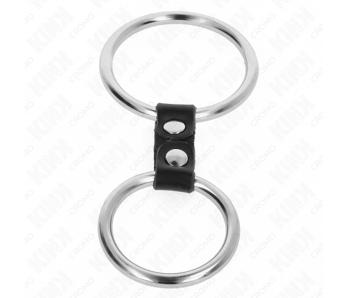 KINK Dual Metal Ring with Leather Strap 3.7-5 cm - Adjustable Support System