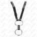 KINK Dual Metal Ring Set with Adjustable Leather Strap 3.8-5 cm, 112 cm