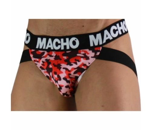 MACHO MX28MR Jockstrap Military Red S - Anatomical Lycra Support