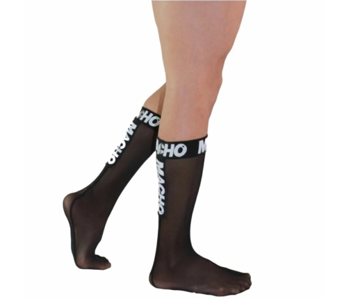Macho Thin Socks Black One Size - Semi-Transparent, Ergonomic Design