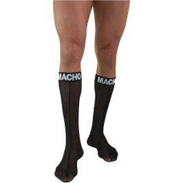 Macho Thin Socks Black One Size - Semi-Transparent, Ergonomic Design
