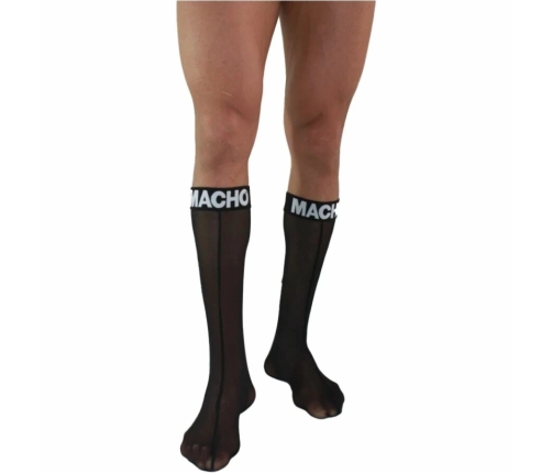 Macho Thin Socks Black One Size - Semi-Transparent, Ergonomic Design