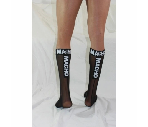Macho Thin Socks Black One Size - Semi-Transparent, Ergonomic Design