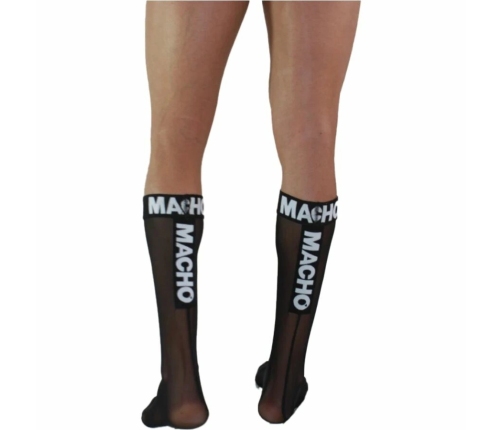 Macho Thin Socks Black One Size - Semi-Transparent, Ergonomic Design