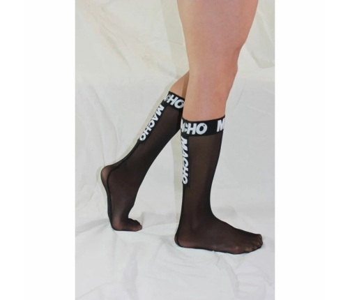 Macho Thin Socks Black One Size - Semi-Transparent, Ergonomic Design