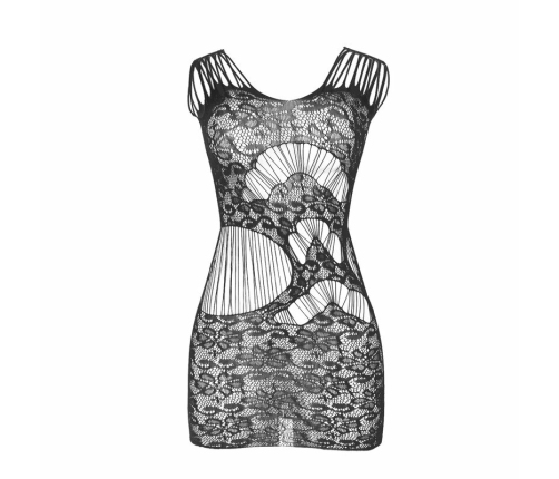 SUBBLIME - 951771 LONG DRESS WITH OPEN BACK WITH FISHNET BLACK ONE SIZE