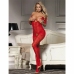 SUBBLIME - 951825 BODYSTOCKING CROTCHLESS DE REJILLA CON PATRÓN DE ROSAS ROJO XS/M