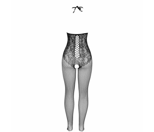 SUBBLIME - 951849 BODYSTOCKING DE REJILLA COPA ABIERTA Y CUELLO HALTER NEGRO TALLA ÚNICA