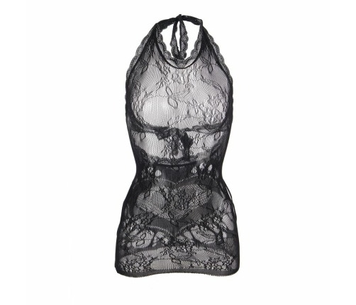 SUBBLIME - 952075 SHORT FISHNET DRESS WITH BACK BACK AND HEART DETAIL BLACK ONE SIZE