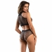 Subblime 952082 Black Fishnet Two-Piece Set with Rhinestones, One Size