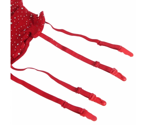 Subblime 952181 Red Fishnet Bodystocking with Gloves, One Size