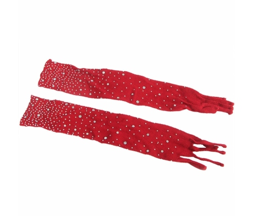 Subblime 952181 Red Fishnet Bodystocking with Gloves, One Size