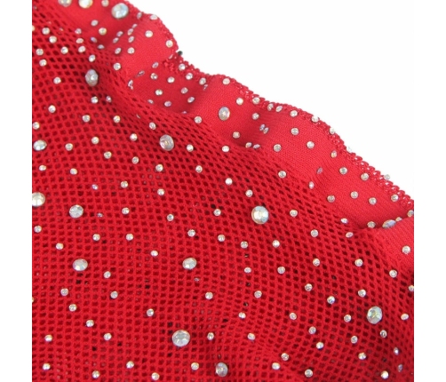 Subblime 952181 Red Fishnet Bodystocking with Gloves, One Size
