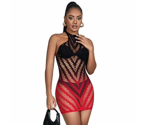 Subblime 952242 Red & Black Gradient Elastic Mesh Dress One Size