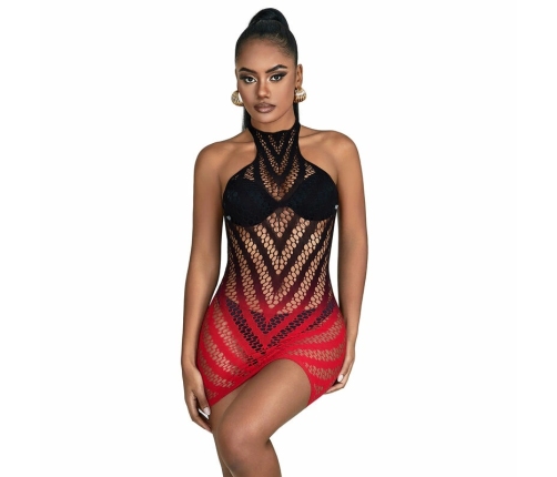 Subblime 952242 Red & Black Gradient Elastic Mesh Dress One Size